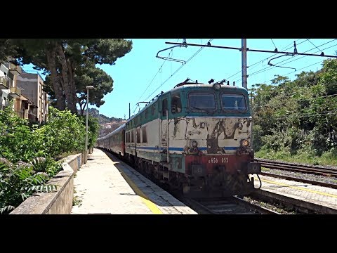 [HD - Treni] LENTA PARTENZA per la E656.052 + Treno Intercity Notte 1961 Trenitalia a Cefalù!