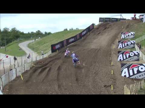 Romain Febvre passes Tim Gajser MXGP of France MXGP race 2 - motocross
