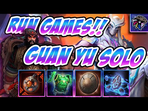 THIS GOD LETS YOU RUN THE SOLO LANE!! Guan Yu Solo Gameplay (SMITE Ranked Conquest)