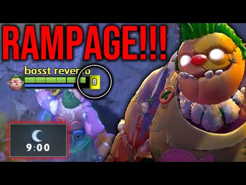 WTF 9Mins RAMPAGE!! When Level 8 Pudge Run Snow Ball Fight!!