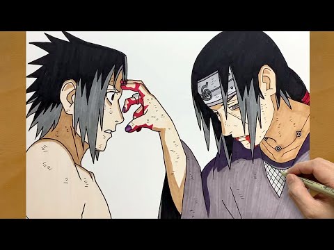 Drawing Sasuke vs Itachi Final Moment || Naruto Art Process || Powerful Anime Drawing