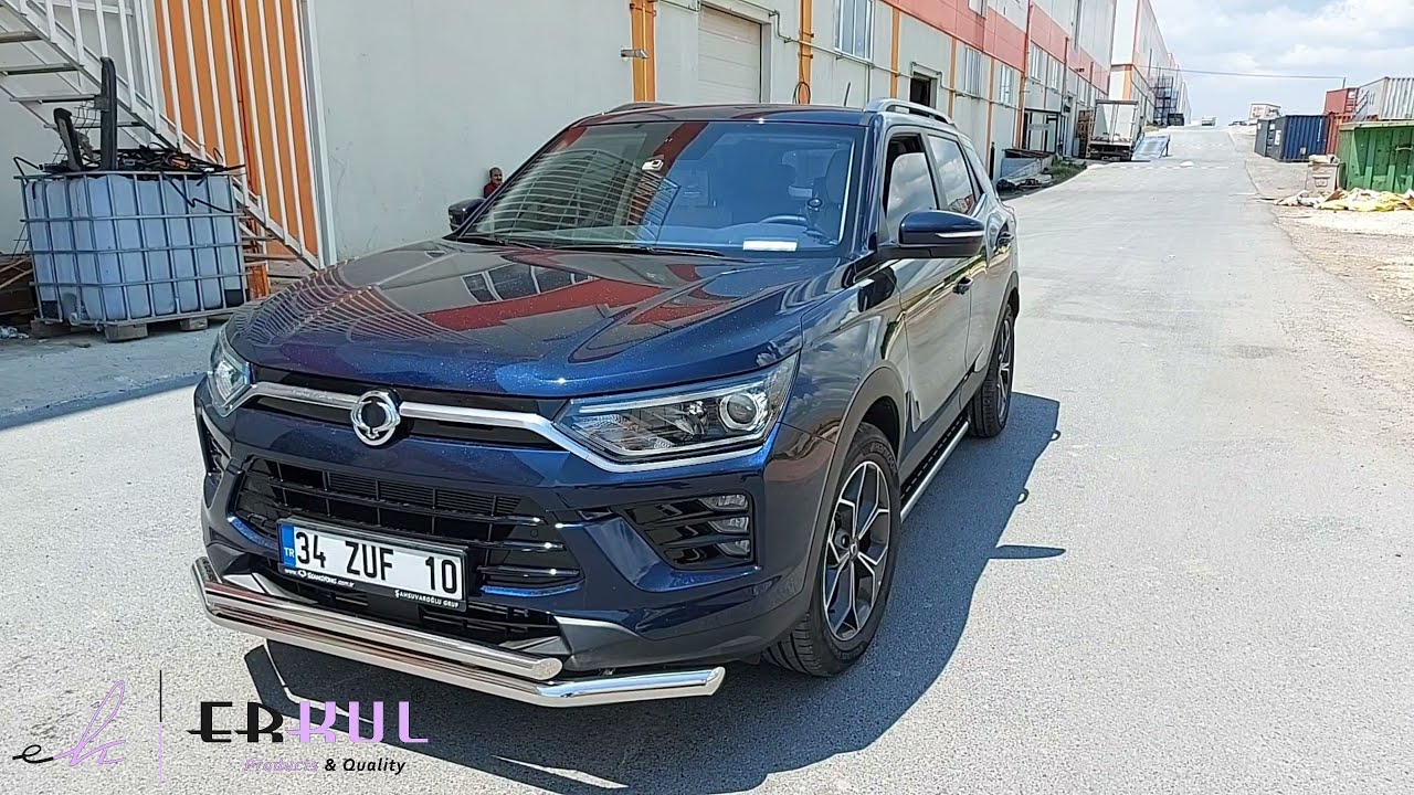 SsangYong Korando 2019- гг. Боковые Подножки Duru (2 шт., Алюминий) Video 2