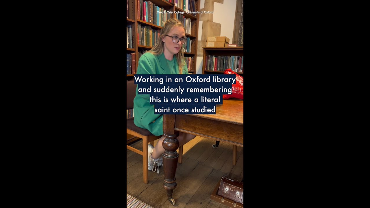 Video thumbnail for Studying in the same Oxford University library as a literal saint 📚