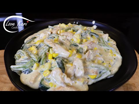 Rajas de Chile Poblano con Elote Pollo Y Crema Rajas Poblanas Receta Deliciosa