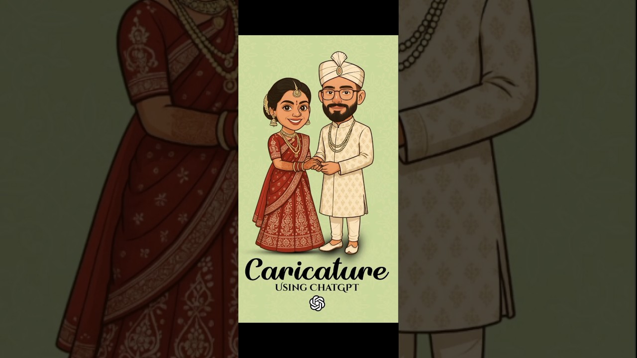 Wedding Caricature Using ChatGPT 🤵👰 | AI Couple caricature Tutorial #wedding #caricature #chatgpt