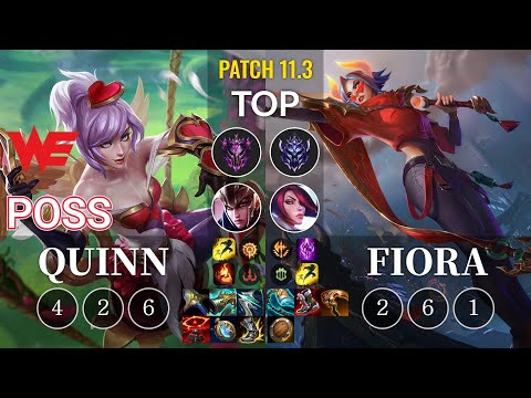 WE Poss Quinn vs Fiora Top - KR Patch 11.3