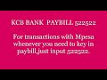 KCB BANK MPESA PAYBILL NUMBER AND USSD CODE