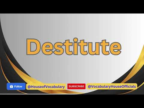 How to say Destitute in English | British English #vocabularyhouseofficials #britishenglish