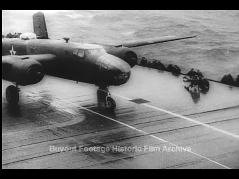 Historic Archival Stock Footage WWII - Carrier Revealed  For Doolittle Tokyo Raid