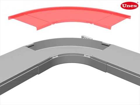 Montage der Abdeckung eines Bogens an einer Unex Isolierende Kabelrinne 66