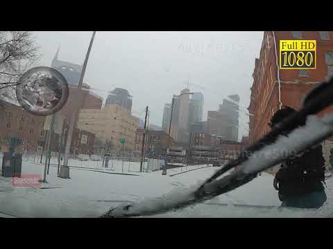 NASHVILLE TN MAJOR ICE SNOW STORM 2021 VERY ICEY ROAD . GOT STUCK LEFT CAR DOWNTOWN