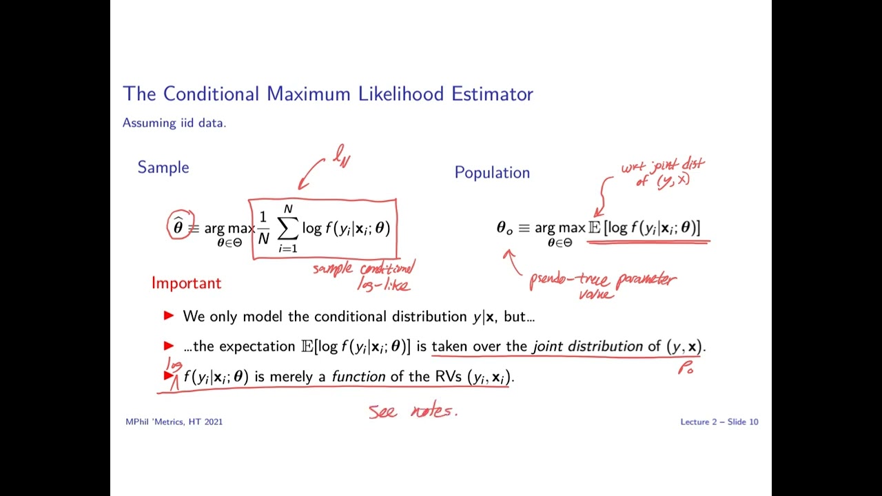 Lecture 2 Part 3 - Conditional Maximum Likelihood Estimation