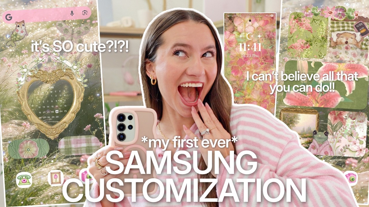 i tried customizing a samsung phone for the first time…😳 (widgets, icons & aesthetic setup!)