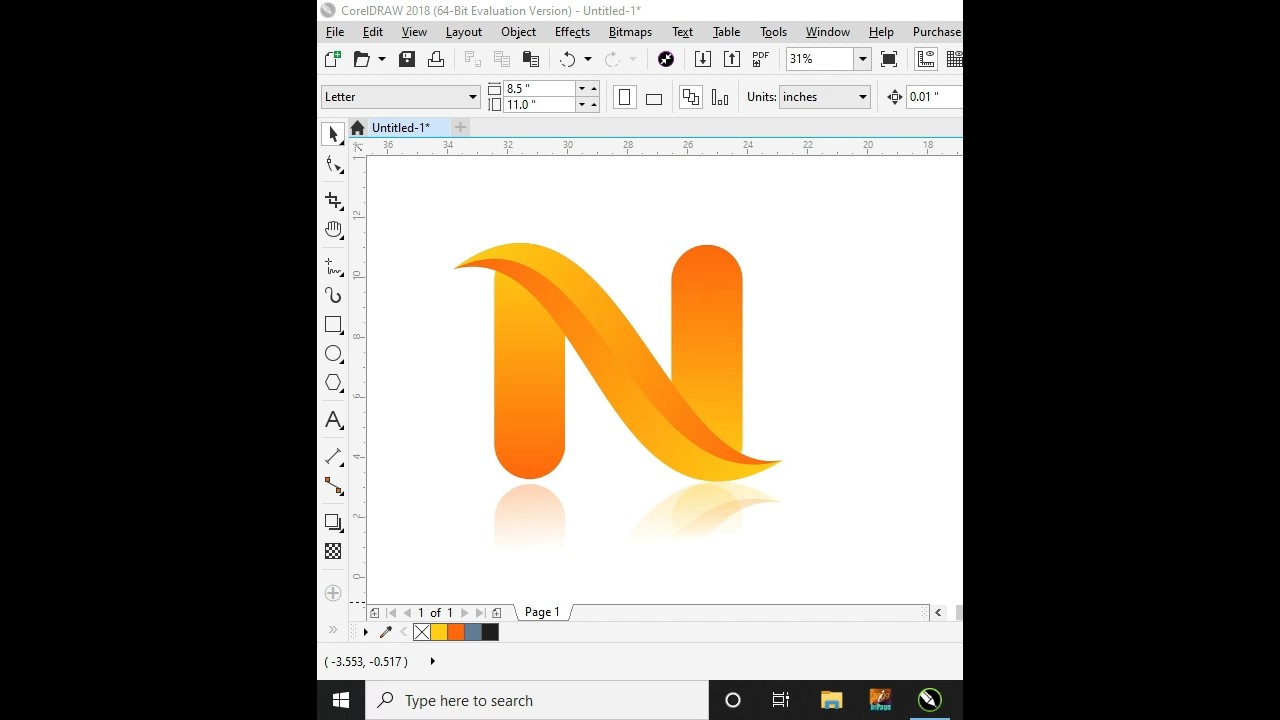Creative N Logo Design in CorelDRAW #shorts #coreldraw