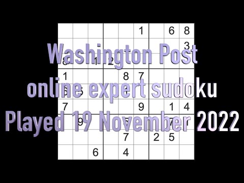 Sudoku solution – Washington Post online sudoku 19 November 2022 Expert level