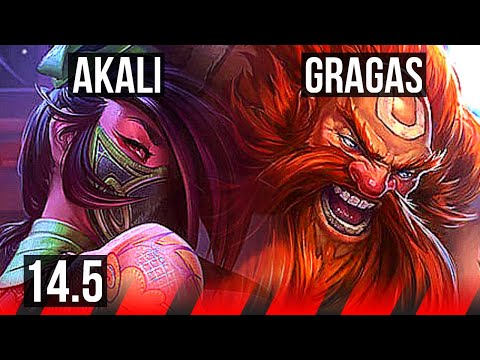 AKALI vs GRAGAS (TOP) | 72% winrate, Godlike, 12/3/4 | TR Challenger | 14.5