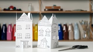 How to Make a Simple 3D Paper House - Paper Skills | Zart Art