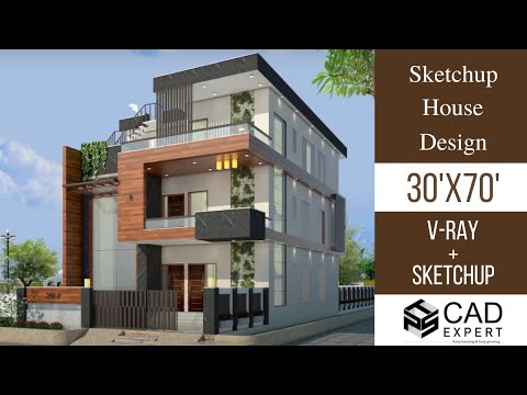 How to Design House in Sketchup | 30'x70' Complete Tutorial