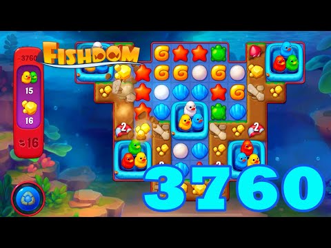 Fishdom Level 3760 HD Walkthrough | 3 - match puzzle game | gameplay | android | GameGo Game | IOS
