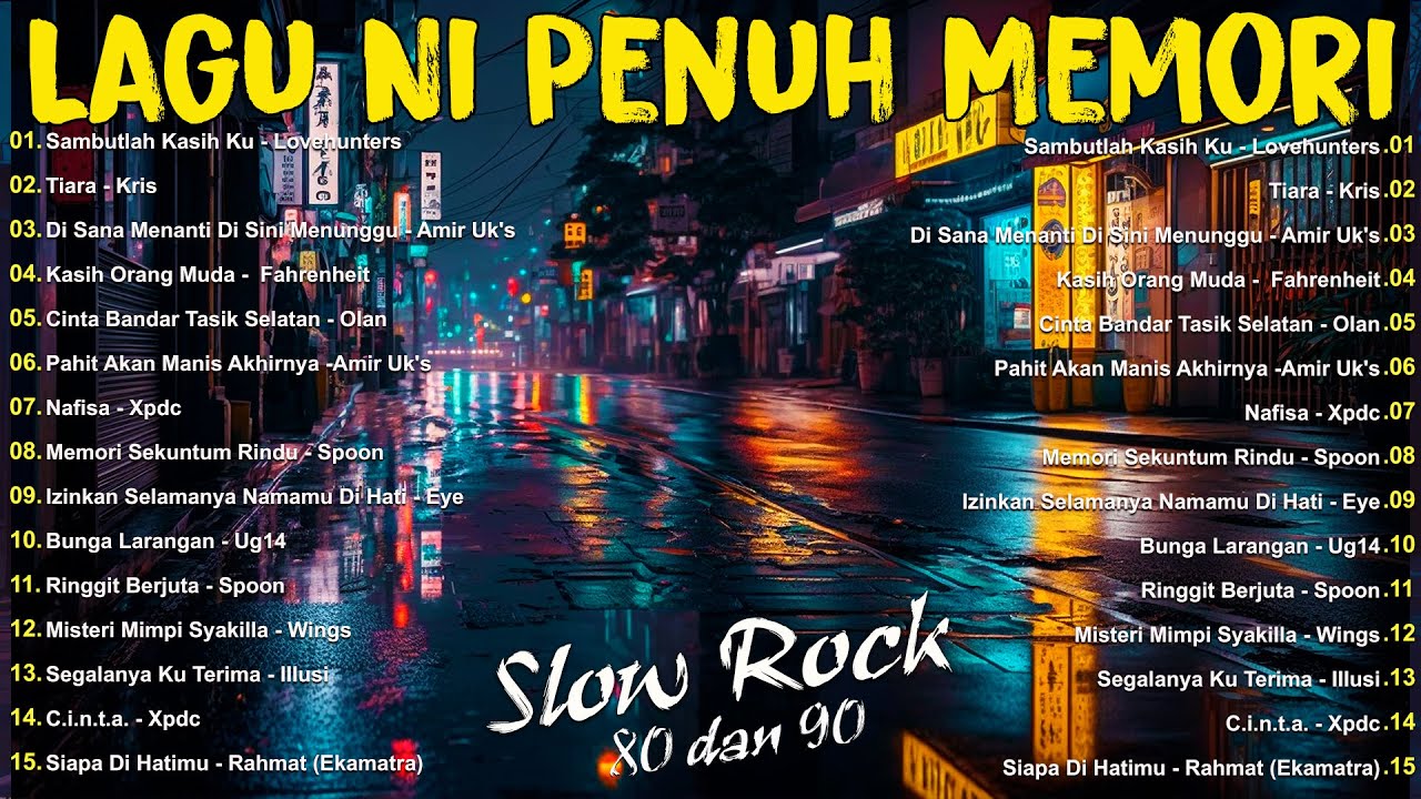 Lagu Jiwang Rock 80an dan 90an Terbaik - Lagu Slow Rock Malaysia 90an Terbaik - Rock Kapak Lama