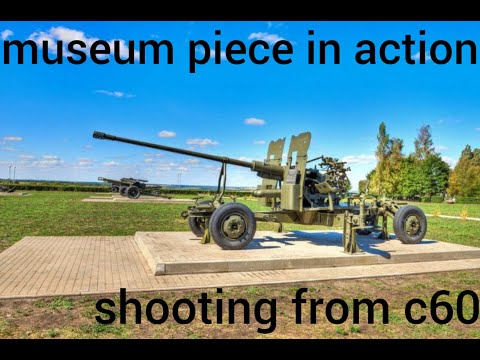 Cannon S60 shooting | S60 artillery Cannon shooting | Museum piece in action