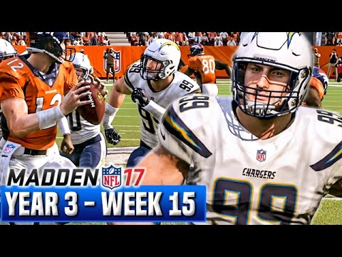 Madden 17 Chargers Franchise Mode Year 3 - Week 15 @ Broncos | Ep.62