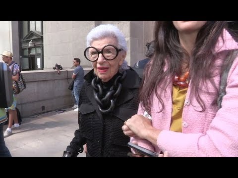 Iris Apfel and more leaving the Naem Khan Fashion Show in New York