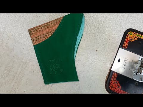 Beautiful silk saree sleeve design cutting and stitching for blouse