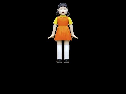 Squid Games doll head matching Red Light Green Light Squid Game VFX Galendar