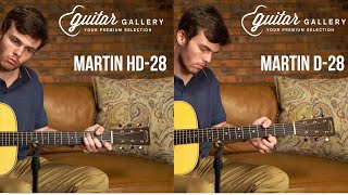 Video thumbnail for Martin D-28 vs Martin HD-28 by Guitar Gallery