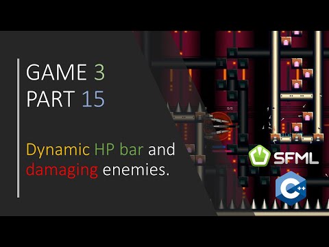 C SFML Simple 2D Games GAME 3 PART 15 Losing HP and a dynamic HP bar