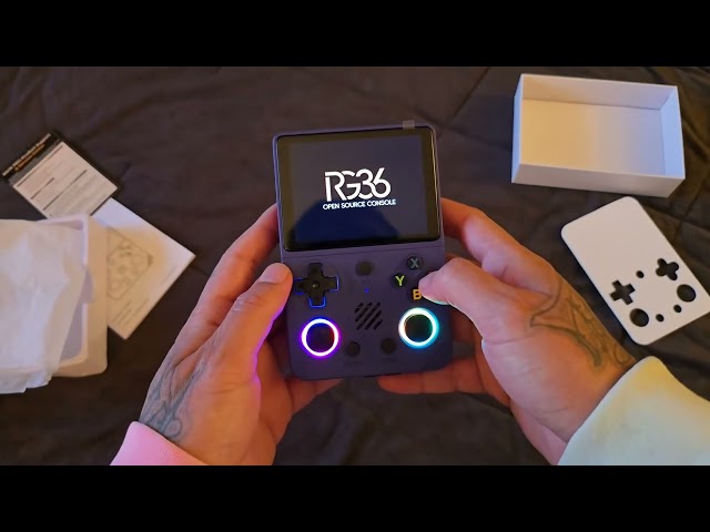 Vídeo relacionado con Forlarme RG36PRO Retro Video Game Console-Support 30000+ Classic Games,3.5"IPS Screen,Open Source System,64G TF card,3000mAh Battery,Portable Console for Teen or Partner - Gift for Christmas - Purple