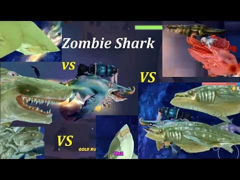 Zombie shark vs Enemy Atomic Shark , Big Momma , Megalodon , Whale , Great White , Tiger , Crocs