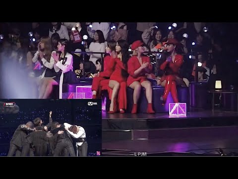 181212 Mamamoo reaction to BTS Fake Love + Anpanman (short) @ MAMA Japan
