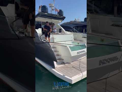 Efficient Mate ‘Alex’ preps the Numarine 80 ‘Adonis’ for departure while hot tub bubbles 🫧🔥🪢