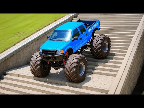 Cars vs Stairs Challenge #10 in BeamNG Drive!