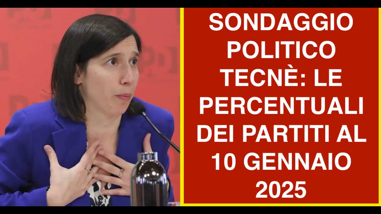 SONDAGGIO POLITICO TECNÈ: LE PERCENTUALI DEI PARTITI AL 10 GENNAIO 2025