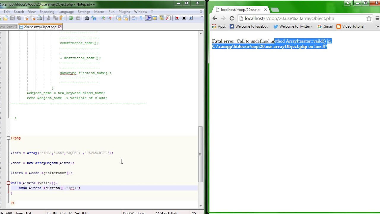 89.20.  How to create  arrayObject in PHP object oriented programming
