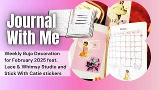 Journal With Me: Decorating my February 2025 pages in my dotline Happy Planner A5 notebook