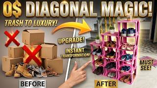 Download lagu $0 Cardboard Shoe Rack 😱 | Don’t Throw Boxes – Smart Storage DIY! mp3