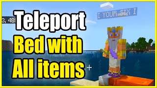 How to TELEPORT to SPAWN or BED without LOSING ITEMS in MINECRAFT (Best Method!)