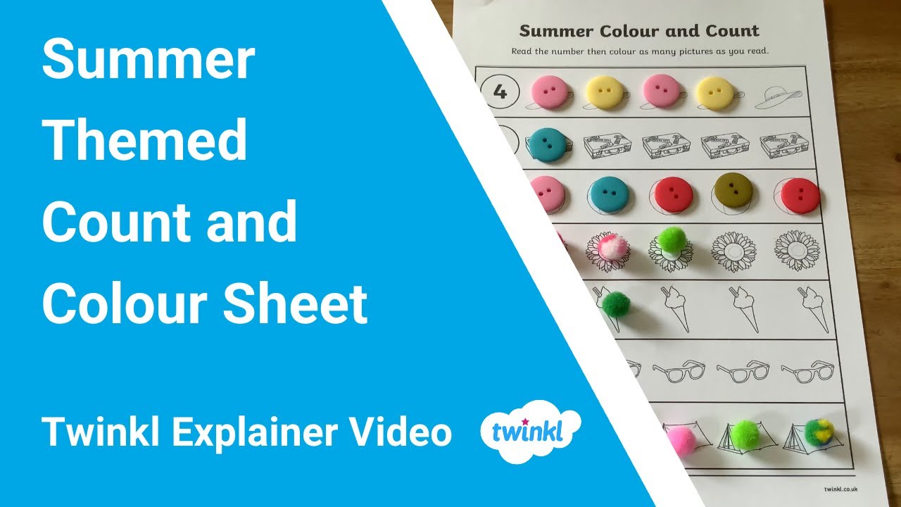 Count and Colour Worksheet | Early Years Summer Activities