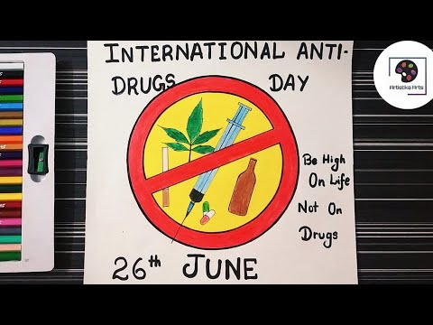 International Day Against Drugs Abuse Drawing | Drawing Of International Drugs Day | Step By Step