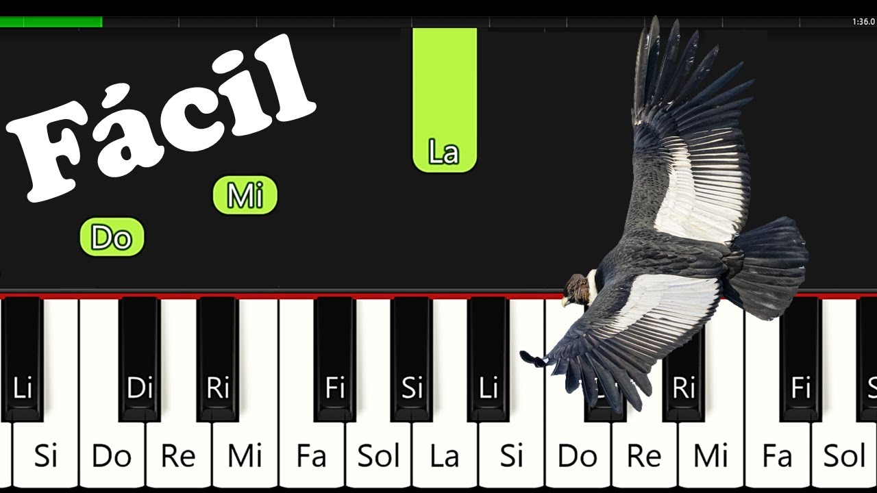 COMO TOCAR El Condor Pasa 🎹 Tutorial Para Piano con Notas | FACIL