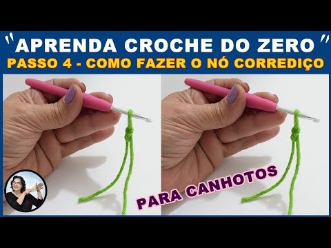 APRENDA CROCHÊ DO ZERO PASSO 4 - CROCHÊ PARA INICIANTES CANHOTOS - EDINIR CROCHE
