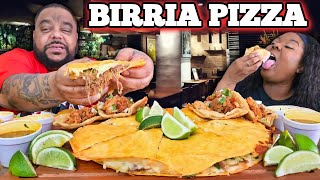 Messy but Delicious: Thrilling Viral Birria Pizza Taste Test & Mukbang