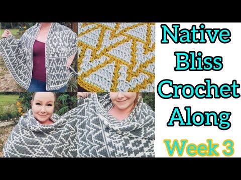 Native Bliss Mosaic Crochet Along Shawl / Blanket / Scarf - Week 3 - Pattern # 3