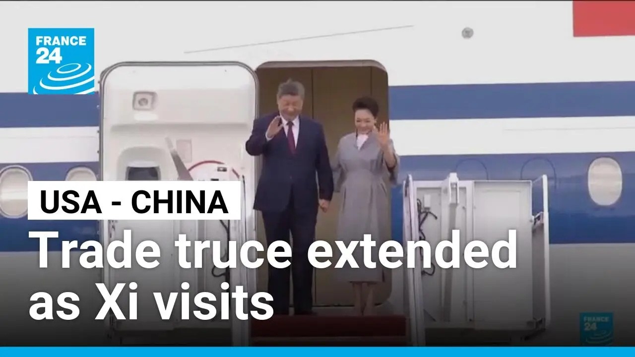 Video: Trump greets Xi at Joint Base Andrews as US extends China trade truce to Jan. 10