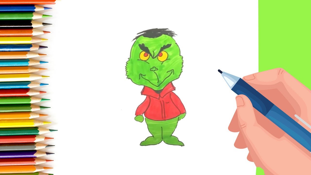 How to Draw the Grinch | Easy step by step drawing of Grinch for kids