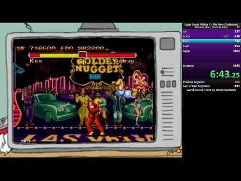 Super Street Fighter II The New Challengers (genesis - Ken - normal) speedrun World Record 9.50